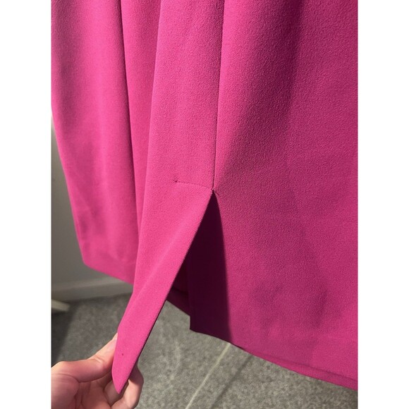 Tahari Asl Draped Neckline Sheath Sleeveless Magenta Midi Dress Women’s Size 8 - Picture 10 of 11